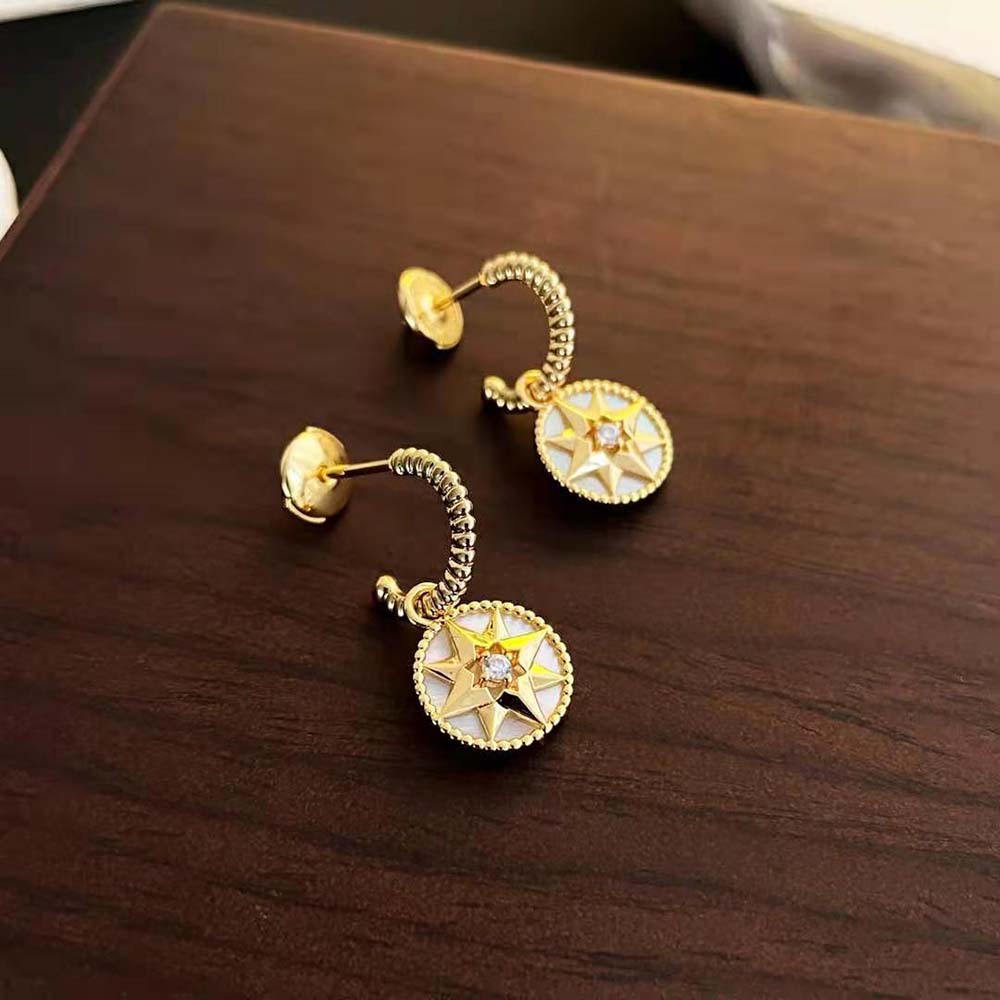 Dior Women Rose des Vents Earrings Yellow Gold-JRDV95057 (5)
