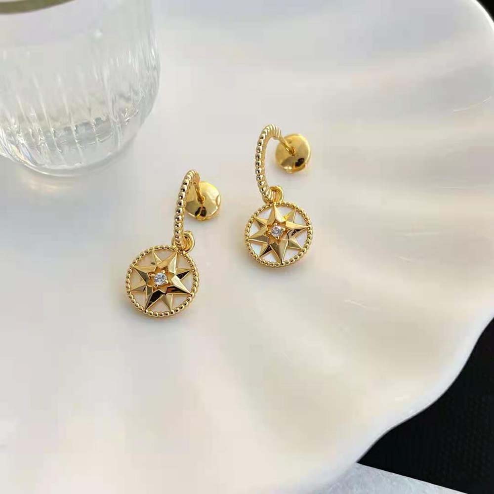 Dior Women Rose des Vents Earrings Yellow Gold-JRDV95057 (6)
