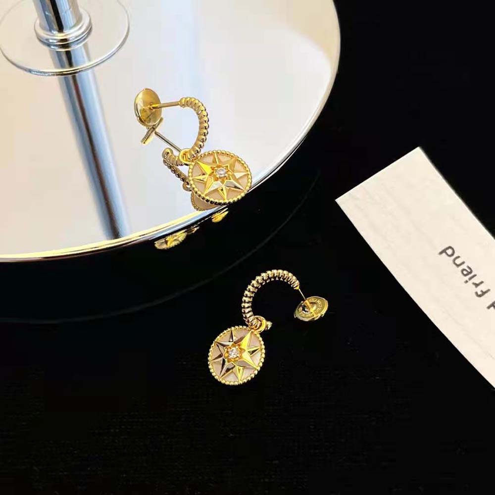 Dior Women Rose des Vents Earrings Yellow Gold-JRDV95057 (7)