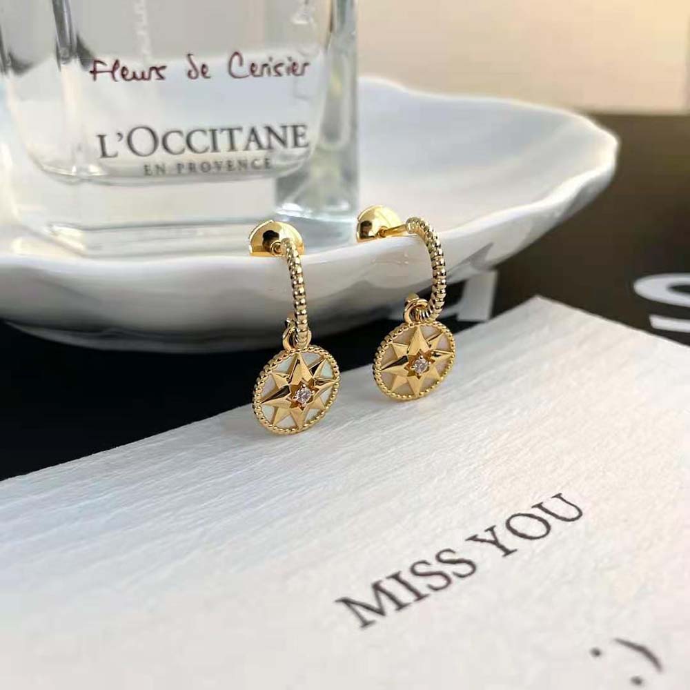 Dior Women Rose des Vents Earrings Yellow Gold-JRDV95057 (8)