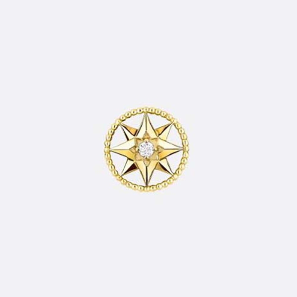 Dior Women Small Rose Des Vents Earring Yellow Gold and Diamond (1)
