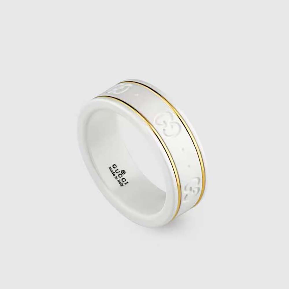 Gucci Unisex Icon Ring in Yellow Gold-White 325964J85V58062 (1)