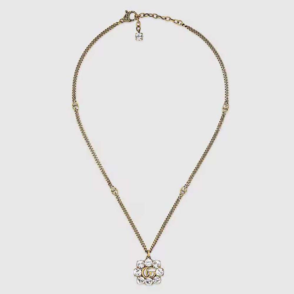Gucci Women Crystal Double G Necklace-645675J1D508062