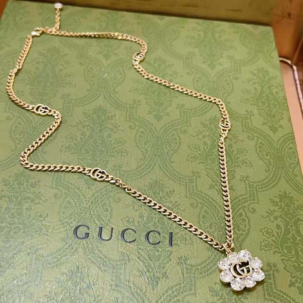 Gucci Women Crystal Double G Necklace-645675J1D508062 (2)