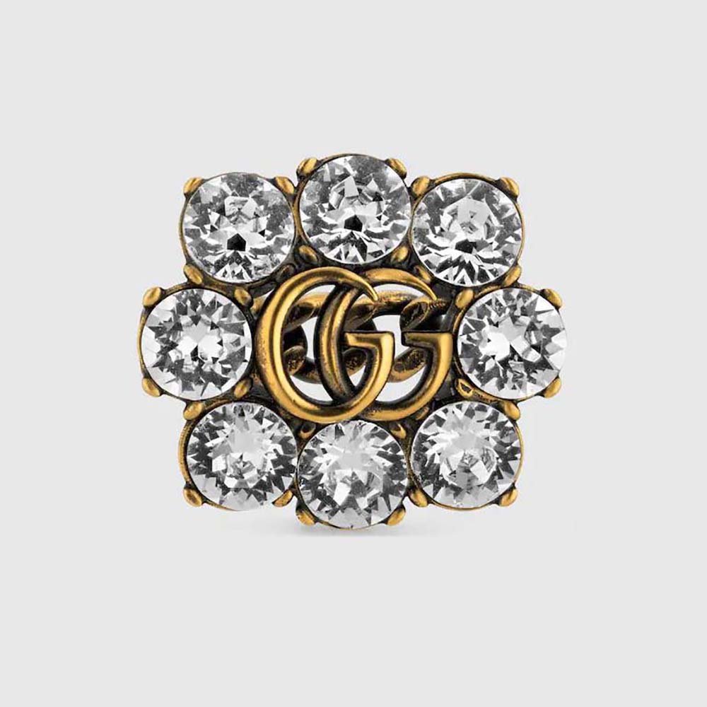 Gucci Women 'Crystal Double G Ring-645686J1D508062