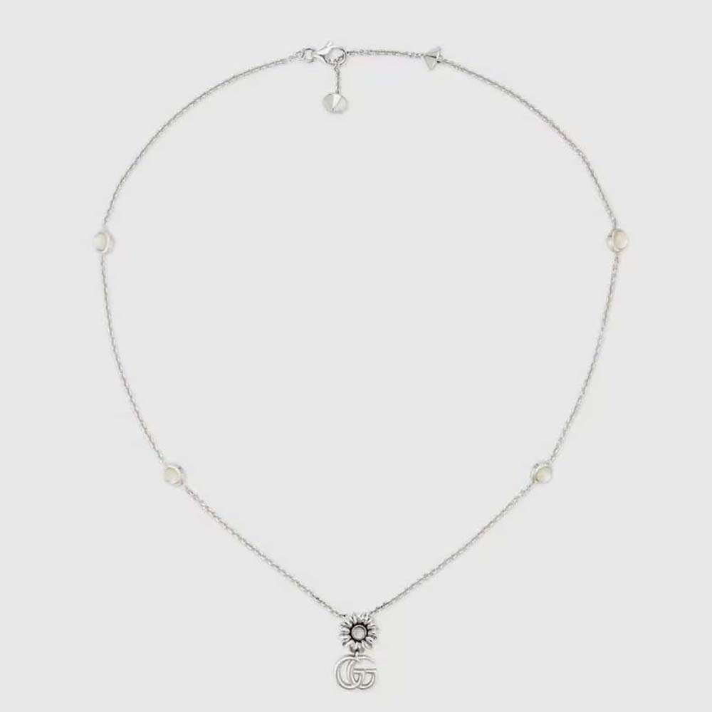 Gucci Women GG Marmont Mother of Pearl Necklace-773231JAAFQ8135