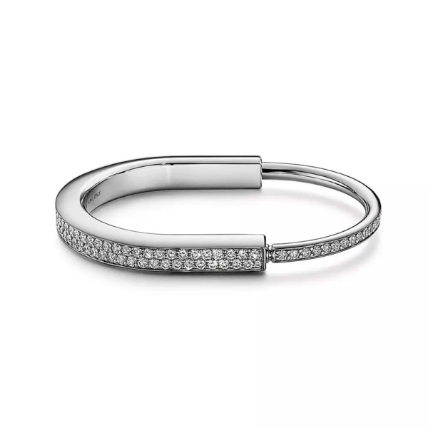 Tiffany Lock Bangle in White Gold with Full Pavé Diamonds (1)