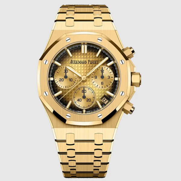 Audemars Piguet Men Royal Oak Selfwinding Chronograph 41 mm in Smoked yellow gold-toned dial (1)
