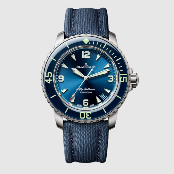 Blancpain Men Fifty Fathoms Automatique 40.3 mm in Titanium-Blue (1)