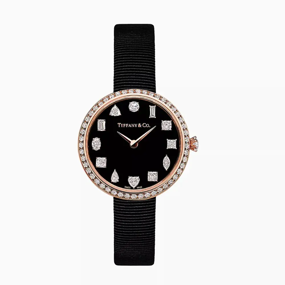 Tiffany Women Eternity 28 mm Round Watch in Rose Gold with Diamonds