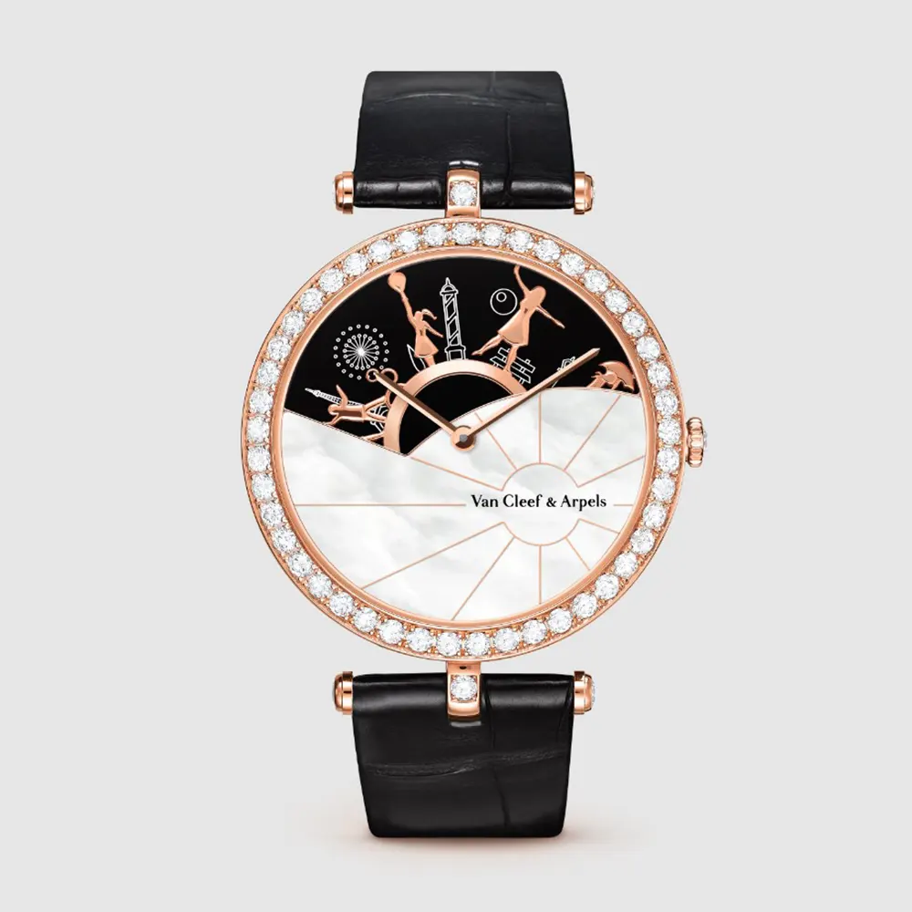 Van Cleef & Arpels Lady Arpels A Day in Paris Watch in 18K Rose Rold