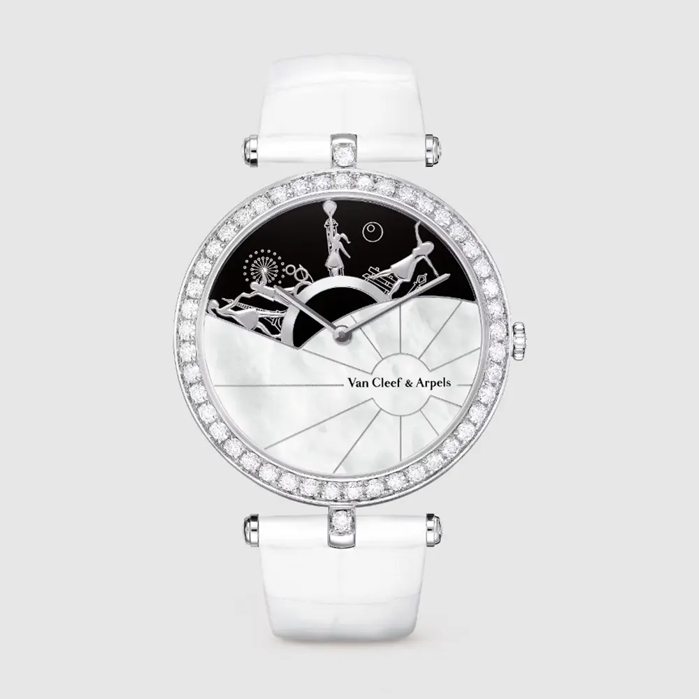 Van Cleef & Arpels Lady Arpels A Day in Paris Watch in 18K White Gold