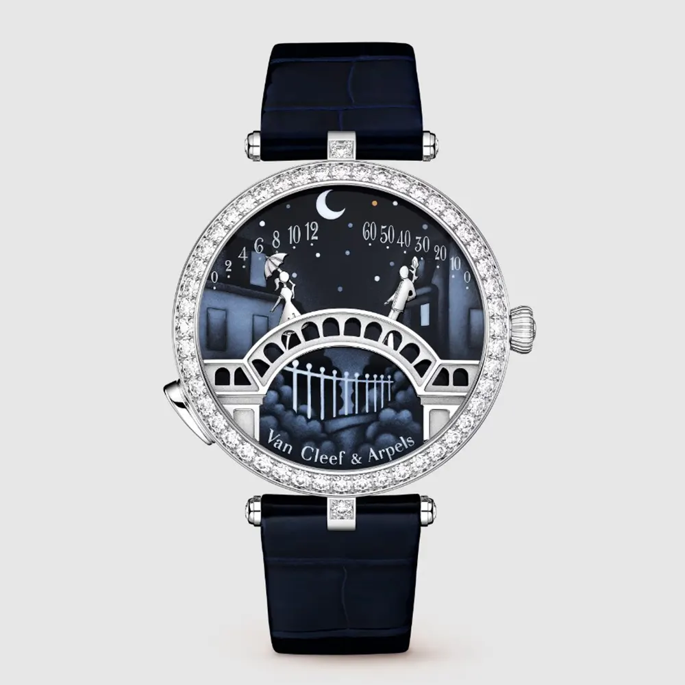 Van Cleef & Arpels Lady Arpels Pont Des Amoureux Watch 38 mm in 18K White Gold and Diamond