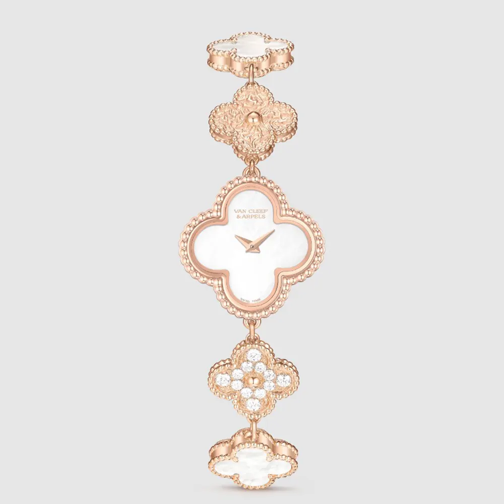 Van Cleef & Arpels Women Sweet Alhambra Watch 23 mm in 18K Rose Gold Diamond