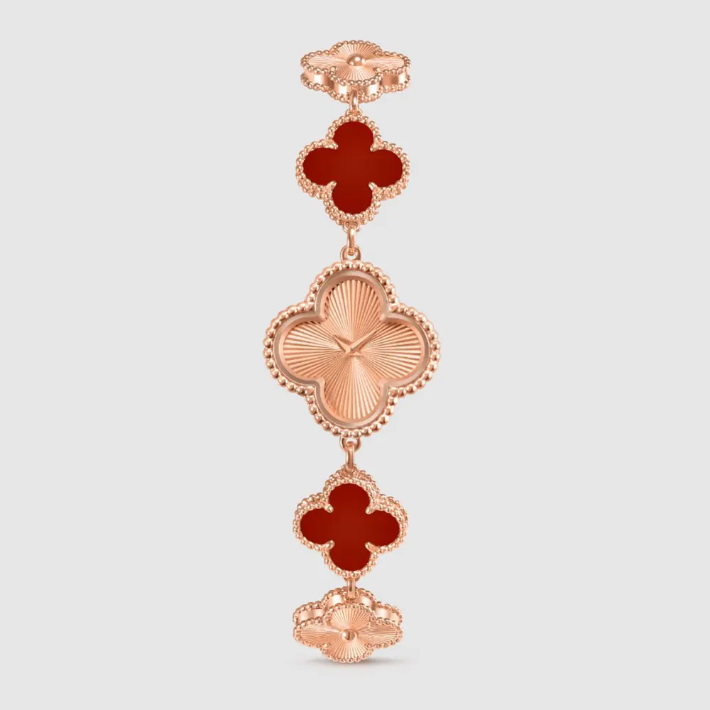 Van Cleef & Arpels Women Sweet Alhambra Watch 23 mm in 18K Rose Rold Carnelian