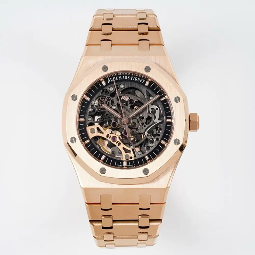 Audemars Piguet Men Royal Oak Double Balance Wheel Openworked 41 mm in Rose Gold (1)