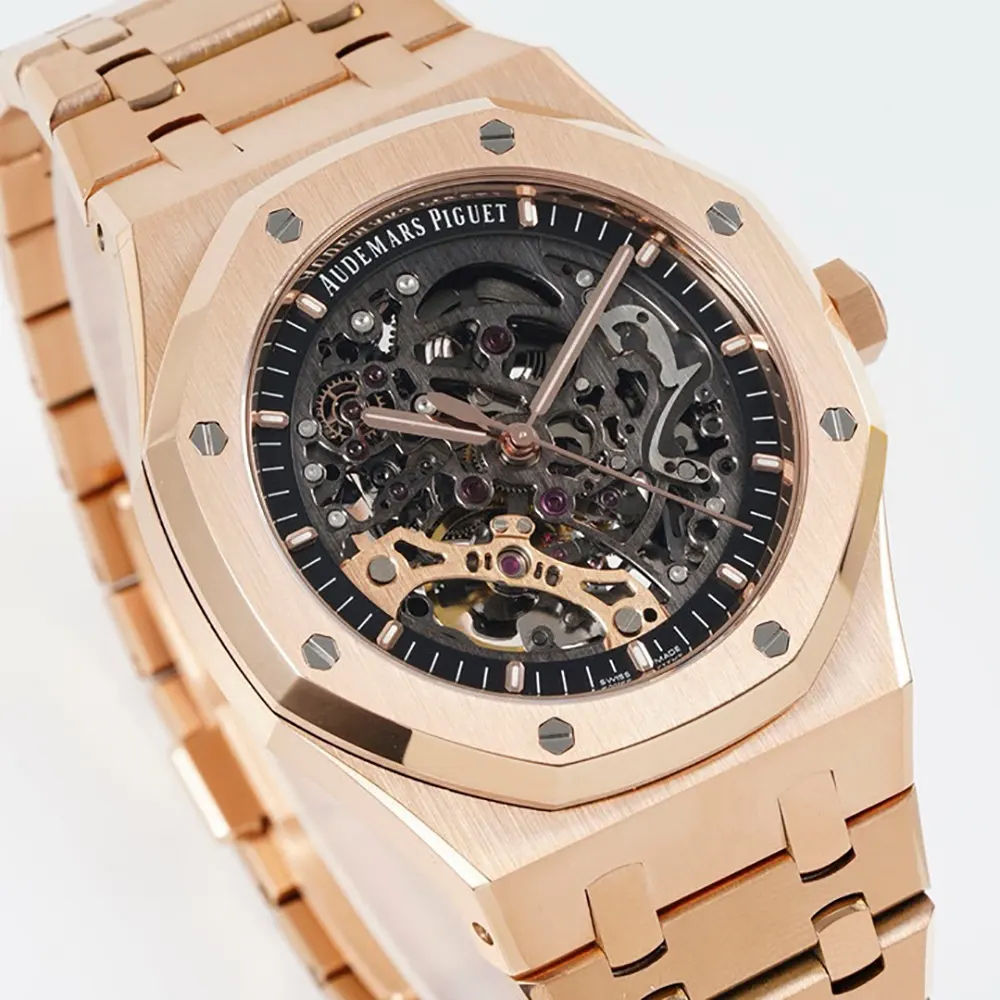 Audemars Piguet Men Royal Oak Double Balance Wheel Openworked 41 mm in Rose Gold (2)