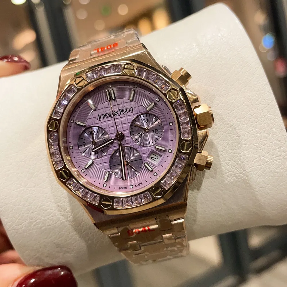 Audemars Piguet Women Royal Chronograph Amethyst Dial 38mm (3)