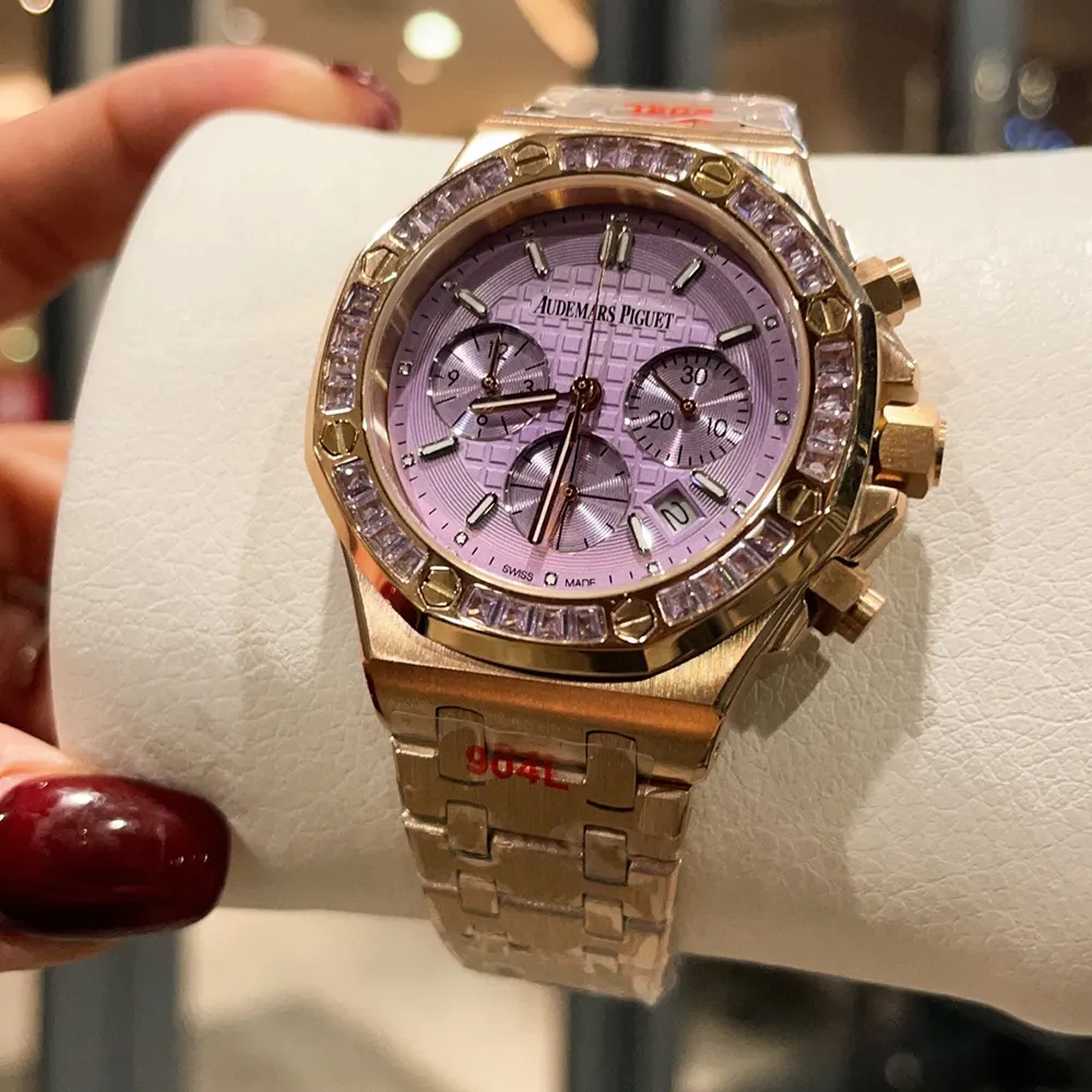 Audemars Piguet Women Royal Chronograph Amethyst Dial 38mm (4)