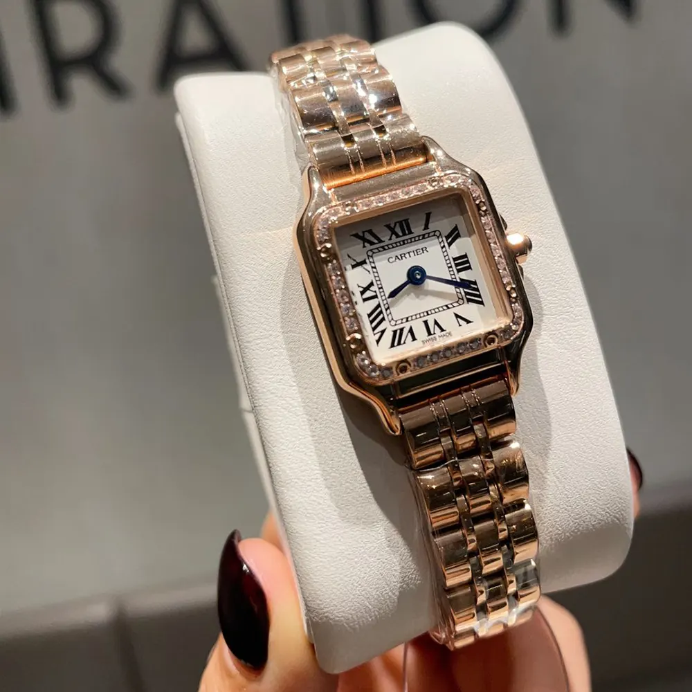 Cartier Panthere De Cartier Watch Medium Model Quartz Movement in Rose Gold and Diamond (5)