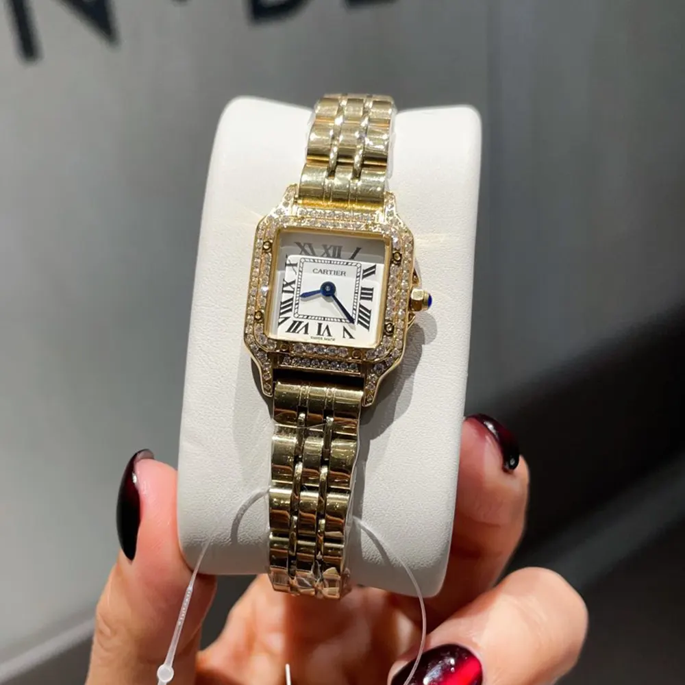 Cartier Women Panthere De Cartier Watch Medium Model in Yellow Gold and Diamond (2)