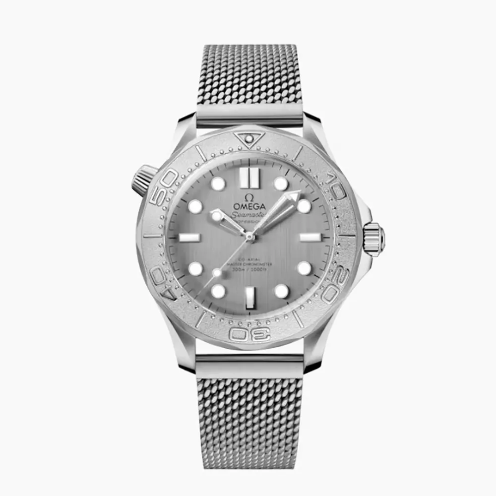 Omega Men Seamaster Diver 300M 42 mm steel on Grey steel