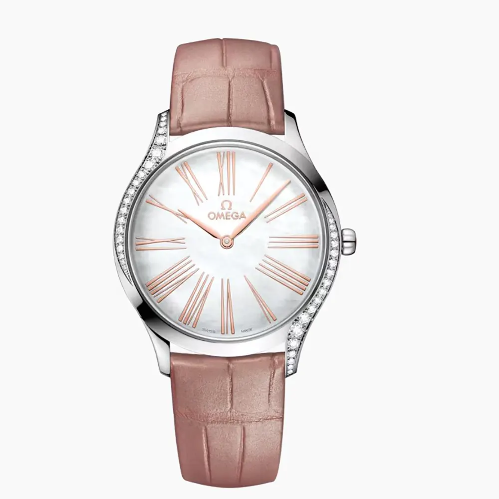 Omega Women De Ville Trésor 36 mm Steel on Leather Strap