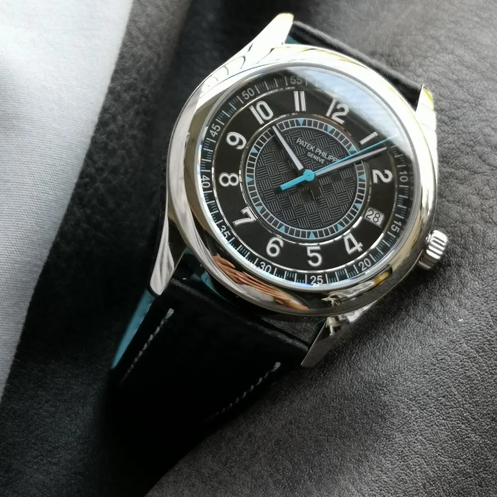 Patek Philippe Men Calatrava Self-Winding 40 mm in Black and Sky Blue (2)