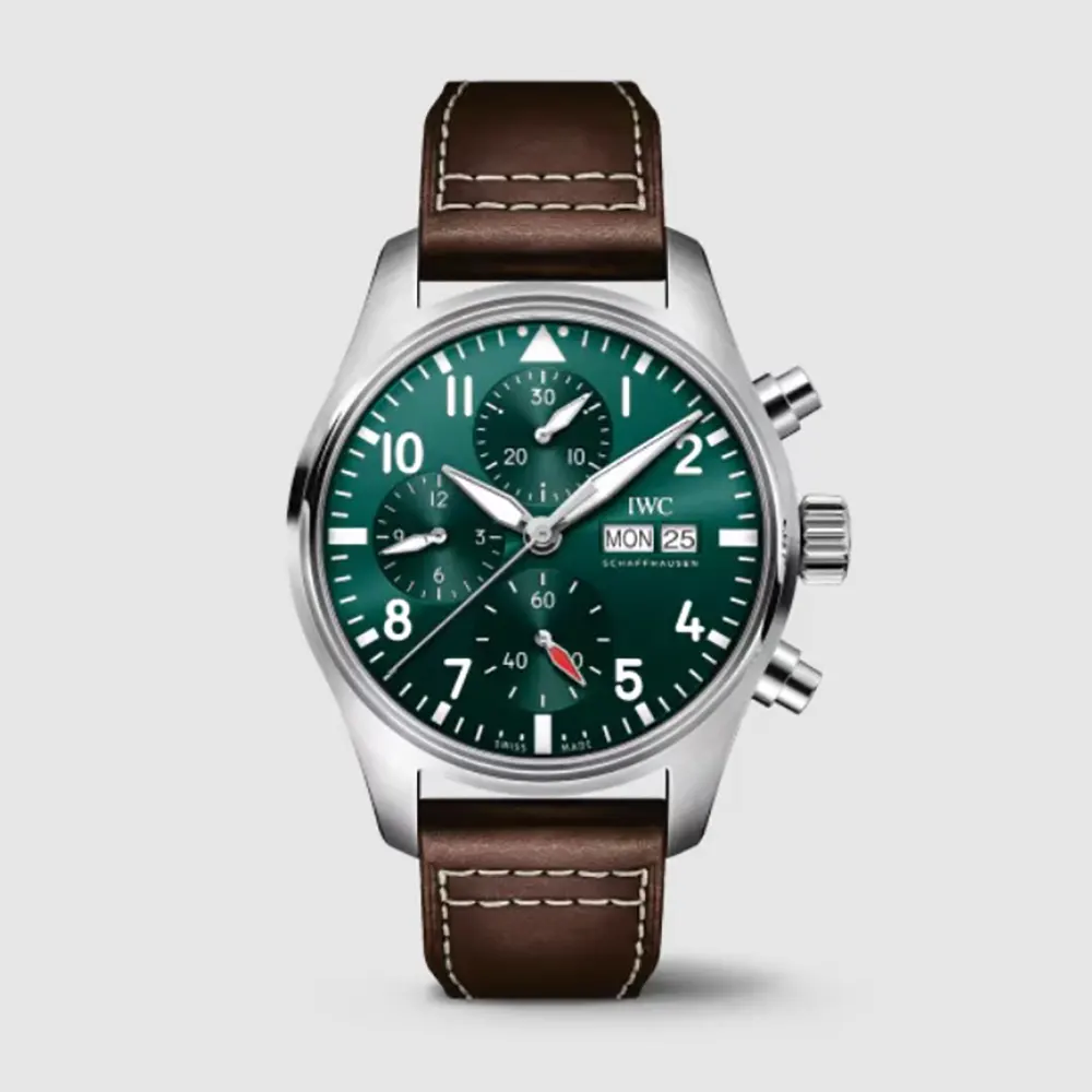 IWC Men Pilot’s Watch Chronograph 41 in Green Dial IW388103 (1)