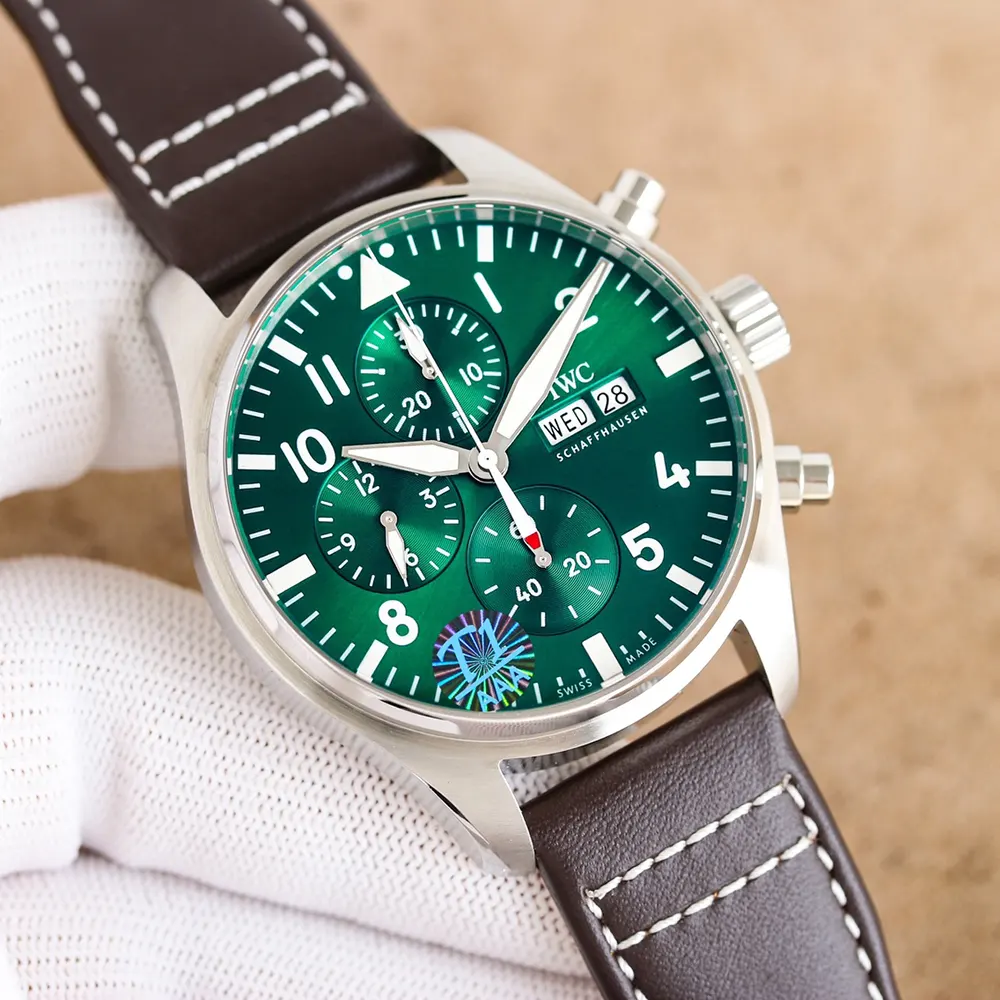 IWC Men Pilot’s Watch Chronograph 41 in Green Dial IW388103 (3)