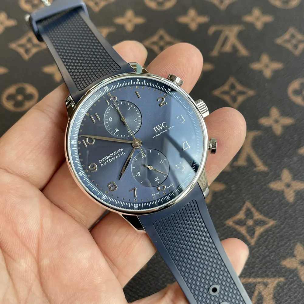 IWC Men Portugieser Chrono 41 mm in Blue Dial IW371491 (2)