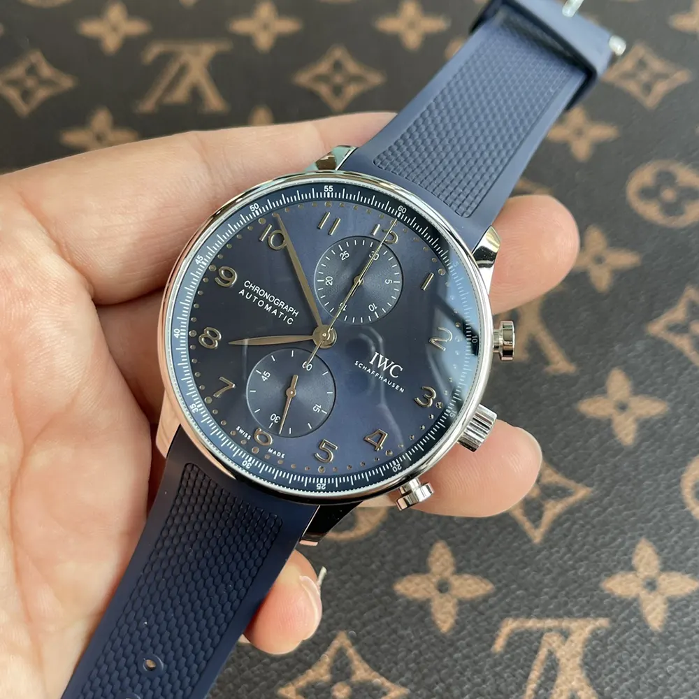 IWC Men Portugieser Chrono 41 mm in Blue Dial IW371491 (3)