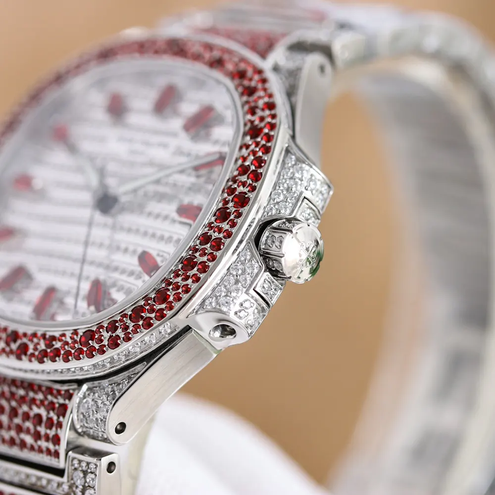 Patek Philippe Women Nautilus Self-winding White Gold with Diamond and Rubies (6)