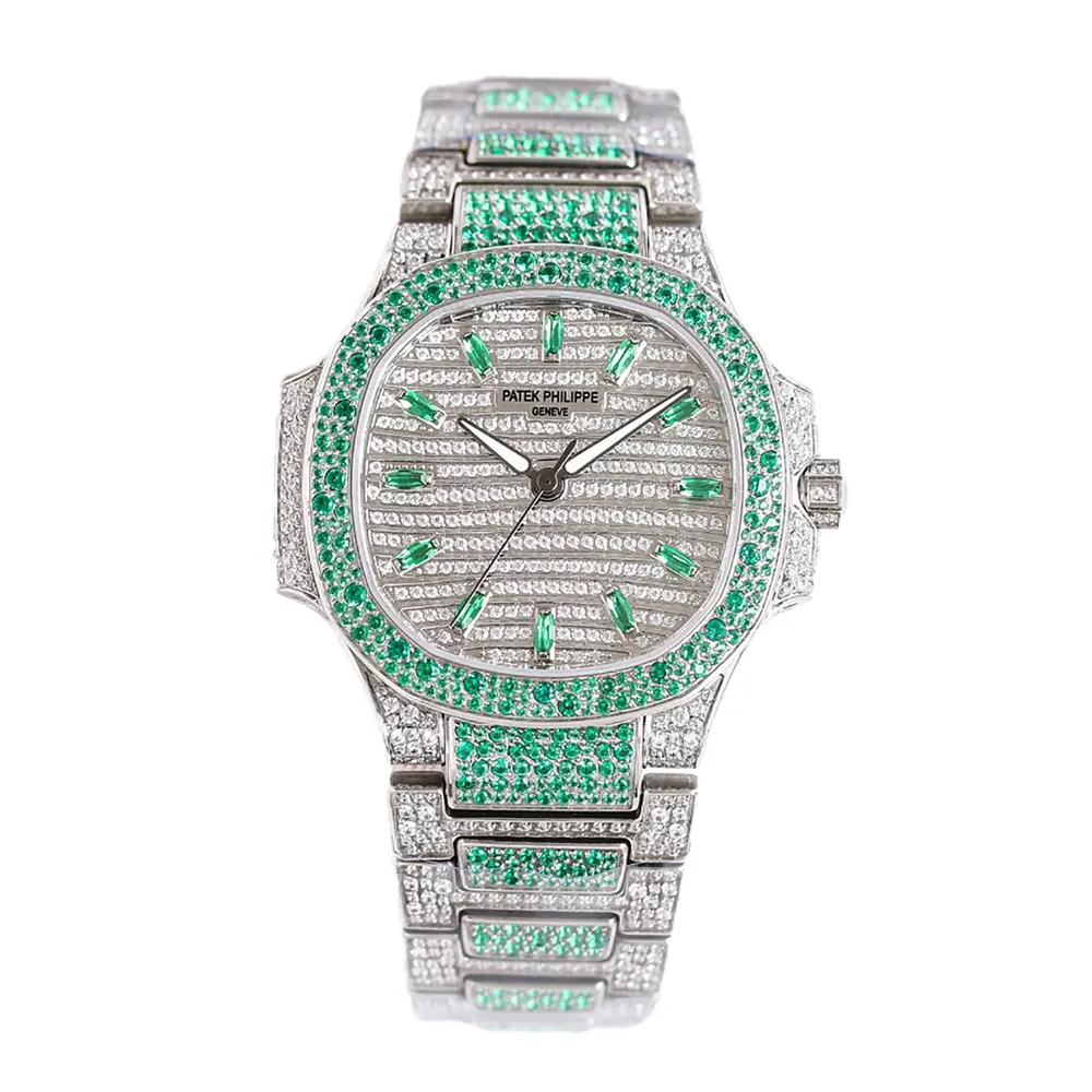 Patek Philippe Women Nautilus Self-winding White Gold with Emeralds (1)