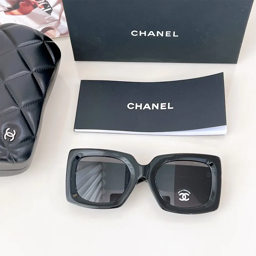 Chanel Unisex Rectangle Sunglasses-Black A71513X02016S222854 (10)