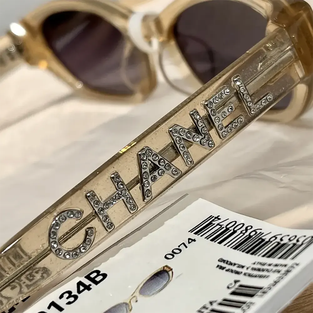 Chanel Unisex Rectangle Sunglasses Gold A71280X08101S1748 (5)