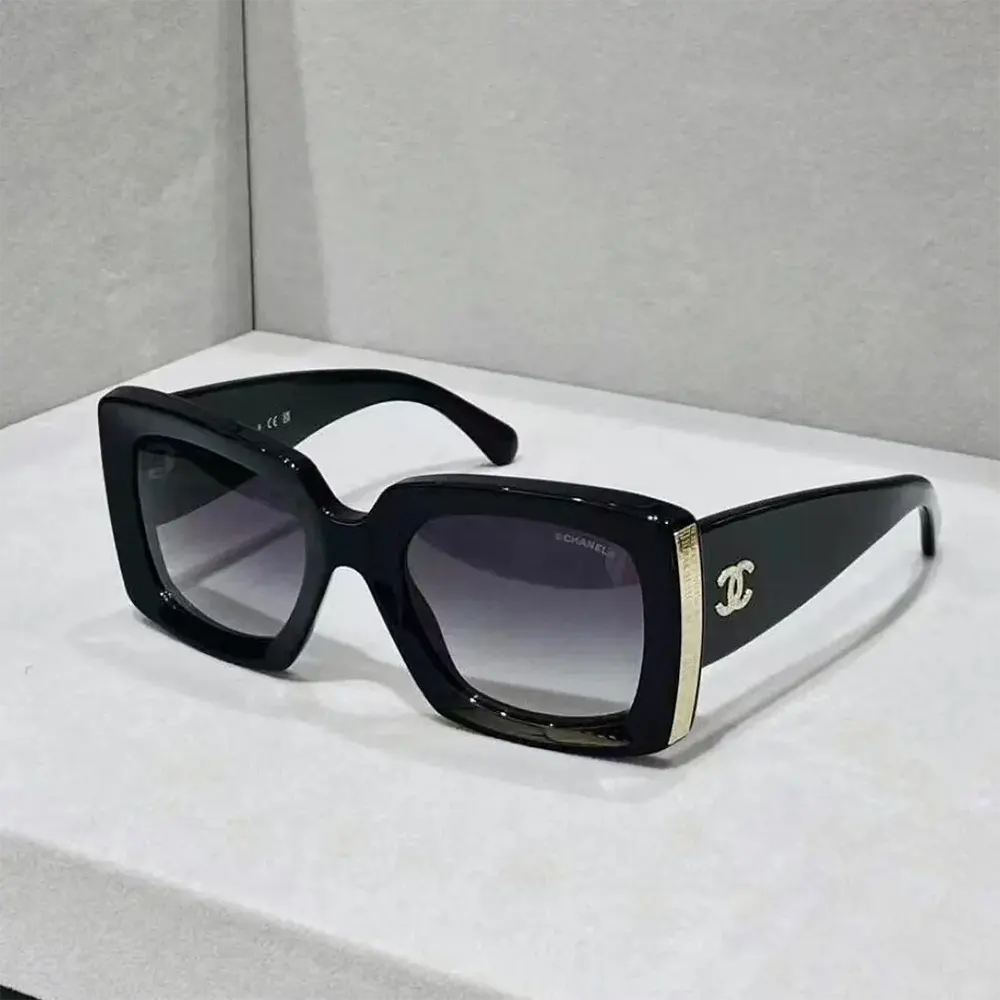 Chanel Women Rectangle Sunglasses Black Gold A71377X08101S221653SOCCI (2)