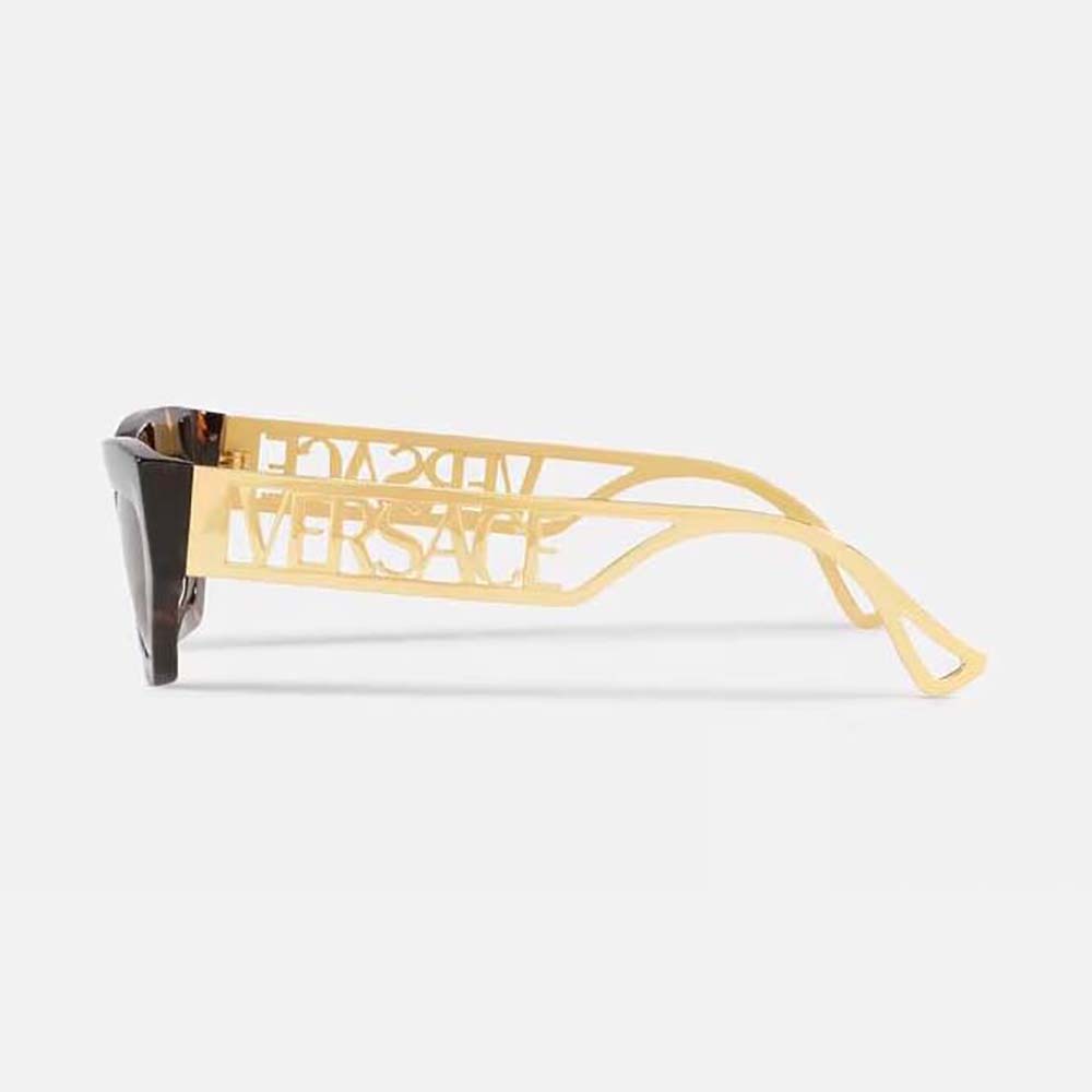Versace Women 90s Vintage Logo Cat-Eye Sunglasses-Brown (3)