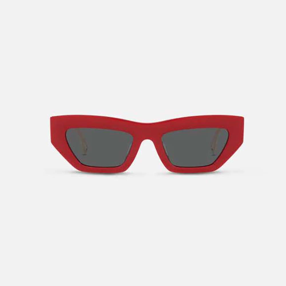 Versace Women 90s Vintage Logo Cat-Eye Sunglasses-Red (1)