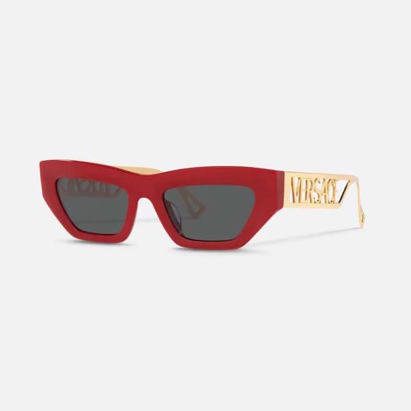 Versace Women 90s Vintage Logo Cat-Eye Sunglasses-Red (3)