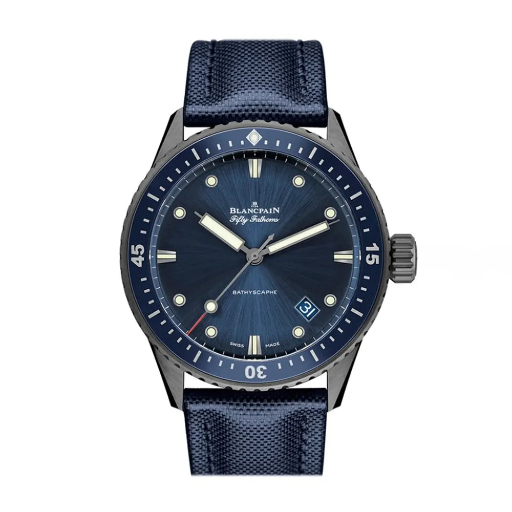 Blancpain Men Fifty Fathoms Bathyscaphe 43mm in Blue