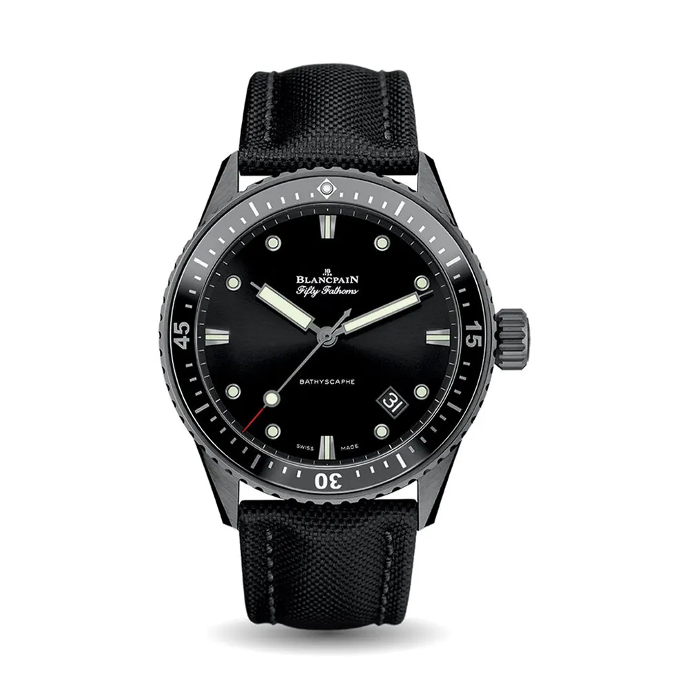 Blancpain Men Fifty Fathoms Bathyscaphe Ceramic 43.6mm in Black
