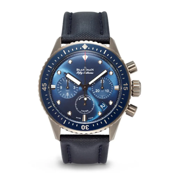 Blancpain Men Fifty Fathoms Bathyscaphe Flyback Chronograph 43mm in Blue (1)
