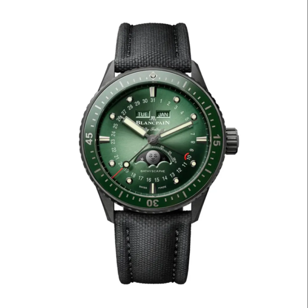 Blancpain Men Fifty Fathoms Bathyscaphe Quantième 43.6 mm in Green (1)