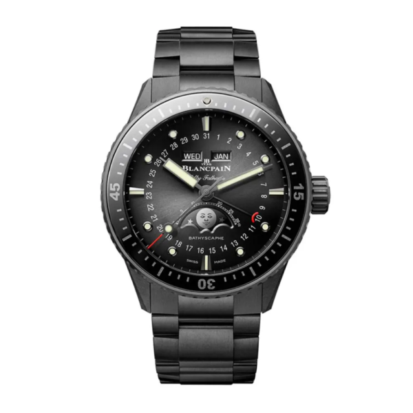 Blancpain Men Fifty Fathoms Bathyscaphe Quantième Complet Phases de Lune 43mm in Black (1)