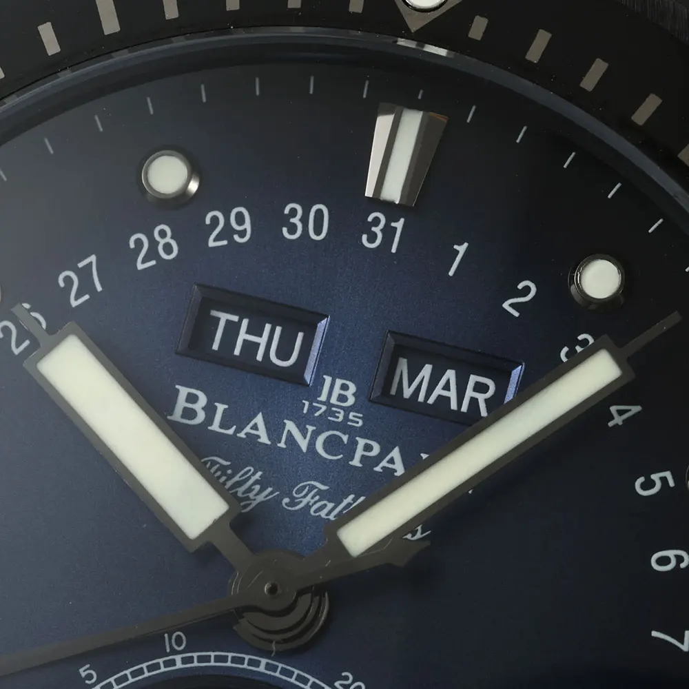 Blancpain Men Fifty Fathoms Bathyscaphe Quantième Complet Phases de Lune 43mm in Blue (14)