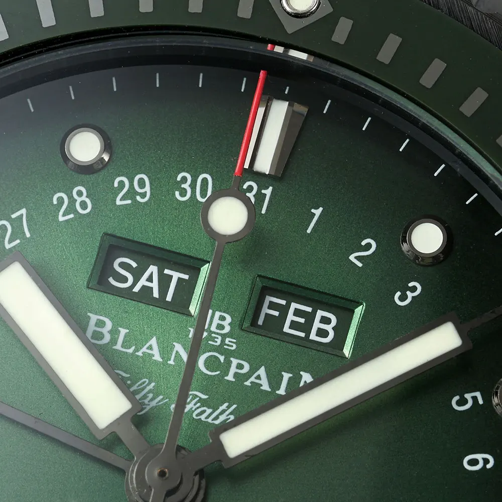 Blancpain Men Fifty Fathoms Bathyscaphe Quantième Complet Phases de Lune 43mm in Green (6)