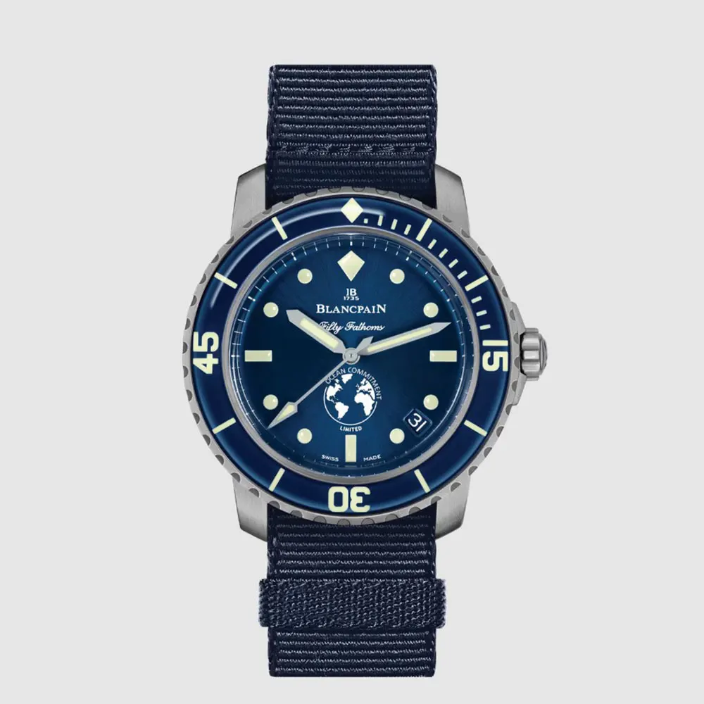 Blancpain Men Fifty Fathoms Ocean Commitment III 40.3 mm in Blue