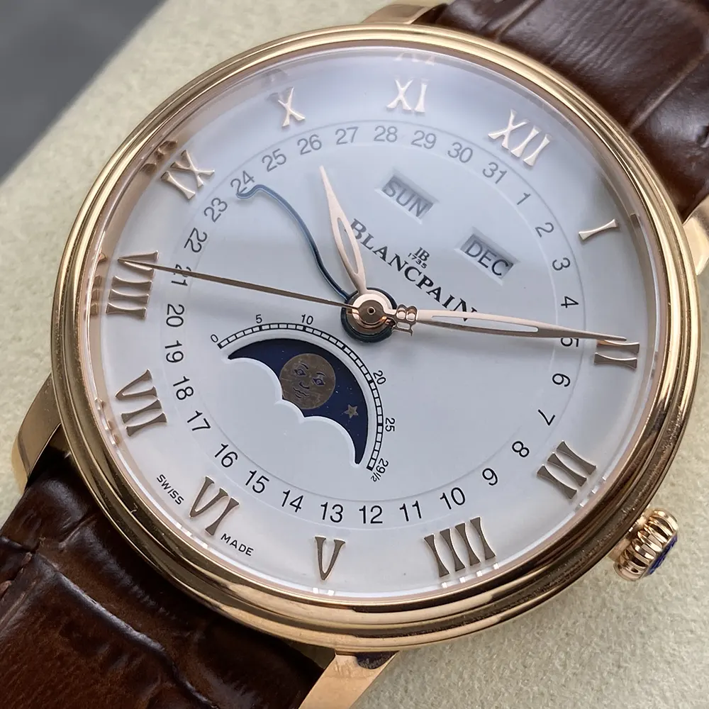 Blancpain Men Villeret Quantième Complet 37.0mm in Red Gold (4)
