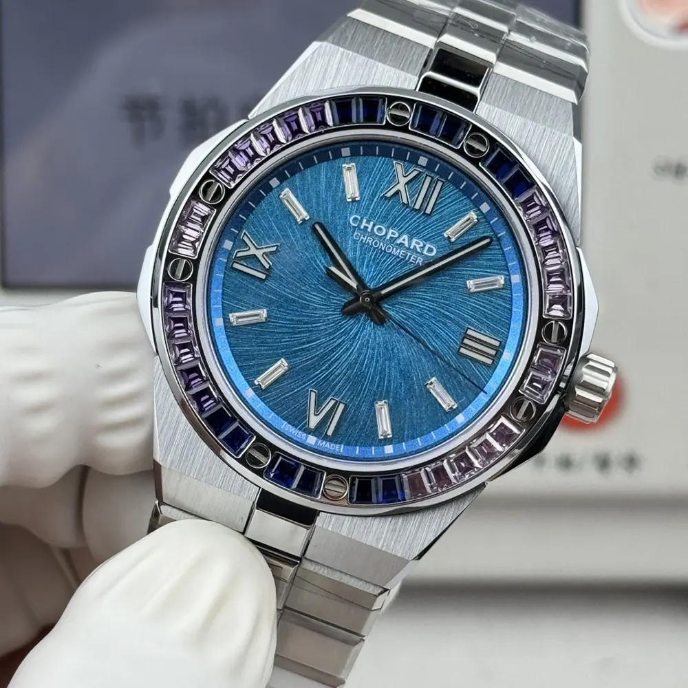 Chopard Men Alpine Eagle 36 Summit in White Gold and Purple Sapphires (5)